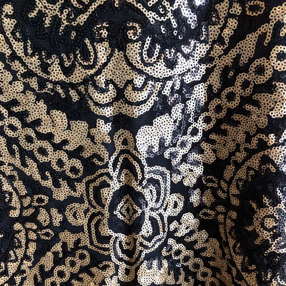 Jun and Ivy black and gold sequin dress - Picture 2 of 2